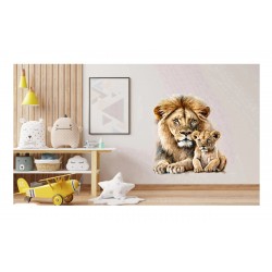 Sticker decorativ, Leu, Portocaliu, 77 cm, 1213STK