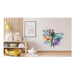 Sticker decorativ, Libelula, Albastru, 62 cm, 1206STK-1 Sticker decorativ, Libelula, Albastru, 62 cm, 1206STK-1