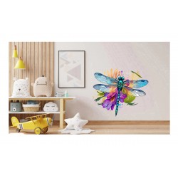 Sticker decorativ, Libelula, Albastru, 62 cm, 1206STK-2 Sticker decorativ, Libelula, Albastru, 62 cm, 1206STK-2