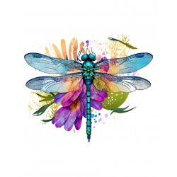 Sticker decorativ, Libelula, Albastru, 62 cm, 1206STK-2