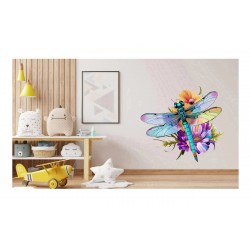 Sticker decorativ, Libelula, Albastru, 62 cm, 1206STK-4 Sticker decorativ, Libelula, Albastru, 62 cm, 1206STK-4