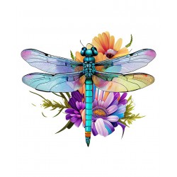 Sticker decorativ, Libelula, Albastru, 62 cm, 1206STK-4