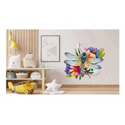 Sticker decorativ, Libelula, Albastru, 62 cm, 1206STK-5 Sticker decorativ, Libelula, Albastru, 62 cm, 1206STK-5