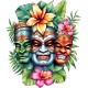 Sticker decorativ, Masca, Multicolor, 68 cm, 1288STK-5 Sticker decorativ, Masca, Multicolor, 68 cm, 1288STK-5