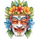 Sticker decorativ, Masca, Multicolor, 75 cm, 1288STK-4