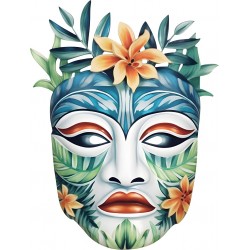 Sticker decorativ, Masca, Multicolor, 78 cm, 1288STK-8