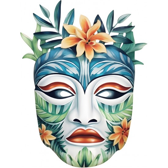 Sticker decorativ, Masca, Multicolor, 78 cm, 1288STK-8