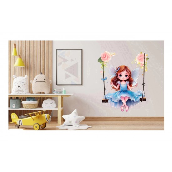 Sticker decorativ, Mica Printesa, Albastru, 71 cm, 1292STK-4 Sticker decorativ, Mica Printesa, Albastru, 71 cm, 1292STK-4