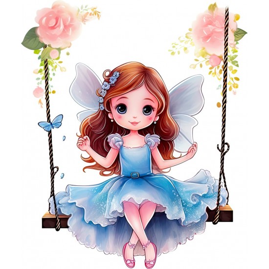 Sticker decorativ, Mica Printesa, Albastru, 71 cm, 1292STK-4 Sticker decorativ, Mica Printesa, Albastru, 71 cm, 1292STK-4