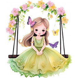 Sticker decorativ, Mica Printesa, Verde, 70 cm, 1292STK-2
