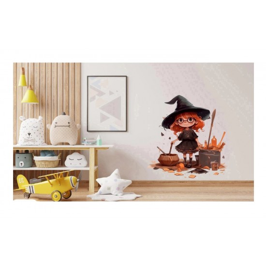 Sticker decorativ, Mica Vrajitoare, Portocaliu, 66 cm, 1263STK-4