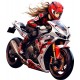 Sticker decorativ, Motocicleta, Rosu, 70 cm, 1336STK-2