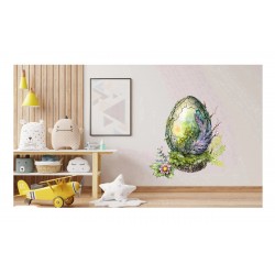 Sticker decorativ, Ou de Dinozaur, Verde, 75 cm, 1207STK-1 Sticker decorativ, Ou de Dinozaur, Verde, 75 cm, 1207STK-1