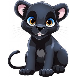 Sticker decorativ, Pantera, Negru, 75 cm, 1293STK
