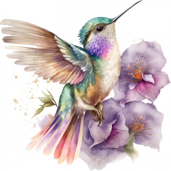 Sticker decorativ, Pasarea Colibri, Multicolor, 60 cm, 1271STK-6 Sticker decorativ, Pasarea Colibri, Multicolor, 60 cm, 1271STK-6