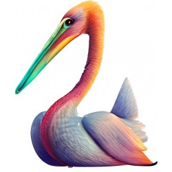 Sticker decorativ, Pelican, Multicolor, 72 cm, 1260STK