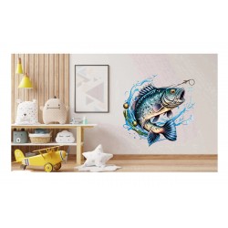 Sticker decorativ, Peste, Albastru, 63 cm, 1273STK