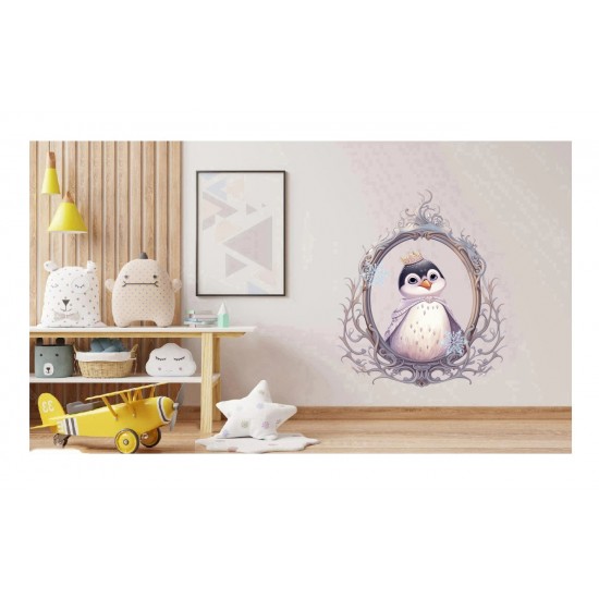 Sticker decorativ, Pinguin Rege, Alb, 74 cm, 1277STK-1 Sticker decorativ, Pinguin Rege, Alb, 74 cm, 1277STK-1