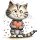 Sticker decorativ, Pisica, Gri, 68 cm, 1326STK-1