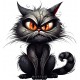 Sticker decorativ, Pisica, Negru, 1366STK-12 Sticker decorativ, Pisica, Negru, 1366STK-12