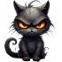 Sticker decorativ, Pisica, Negru, 1366STK-2