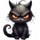 Sticker decorativ, Pisica, Negru, 1366STK-2