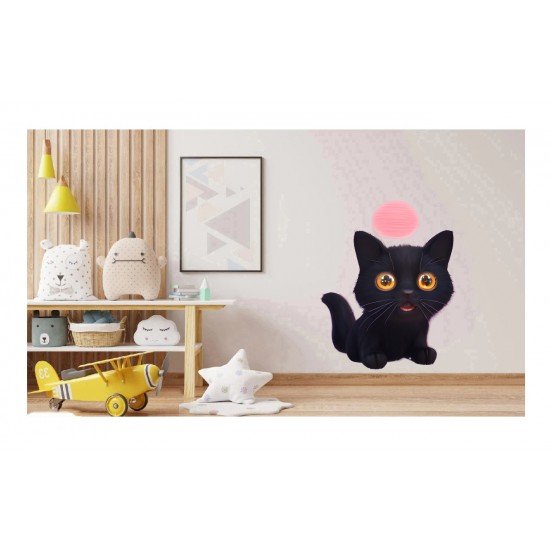 Sticker decorativ, Pisica, Negru, 76 cm, 1254STK Sticker decorativ, Pisica, Negru, 76 cm, 1254STK