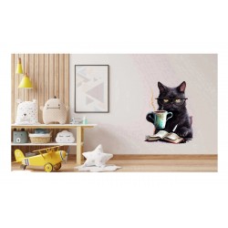 Sticker decorativ, Pisica, Negru, 78 cm, 1258STK Sticker decorativ, Pisica, Negru, 78 cm, 1258STK