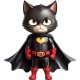 Sticker decorativ, Pisica Supererou, Negru, 64 cm, 1318STK Sticker decorativ, Pisica Supererou, Negru, 64 cm, 1318STK