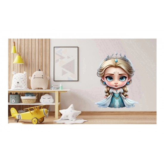 Sticker decorativ, Printesa Elsa, Albastru, 78 cm, 1269STK-3 Sticker decorativ, Printesa Elsa, Albastru, 78 cm, 1269STK-3
