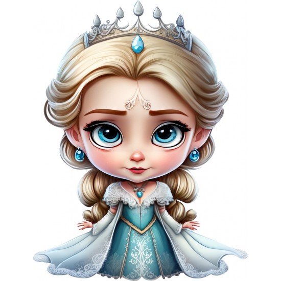 Sticker decorativ, Printesa Elsa, Albastru, 78 cm, 1269STK-3 Sticker decorativ, Printesa Elsa, Albastru, 78 cm, 1269STK-3