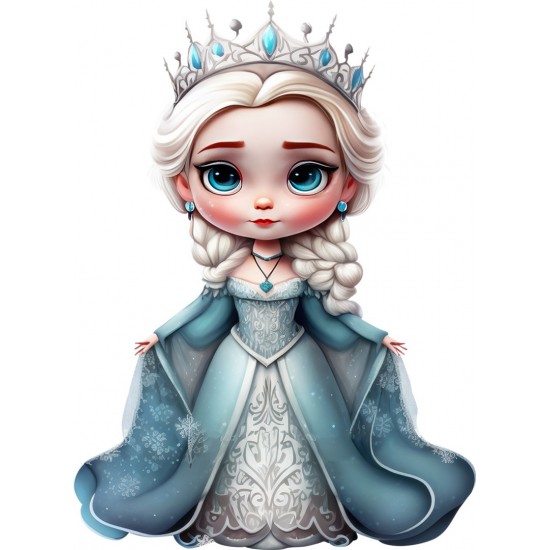 Sticker decorativ, Printesa Elsa, Albastru, 80 cm, 1269STK-1