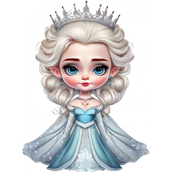 Sticker decorativ, Printesa Elsa, Albastru, 80 cm, 1269STK-2