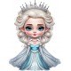 Sticker decorativ, Printesa Elsa, Albastru, 80 cm, 1269STK-2