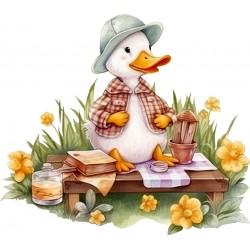 Sticker decorativ, Ratoi la Picnic, Galben, 67 cm, 1290STK-1