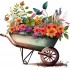 Sticker decorativ, Roaba cu Flori, Multicolor, 62 cm, 1261STK-4