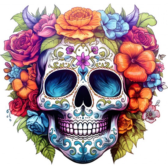 Sticker decorativ, Skull, Alb, 62 cm, 1357STK-5
