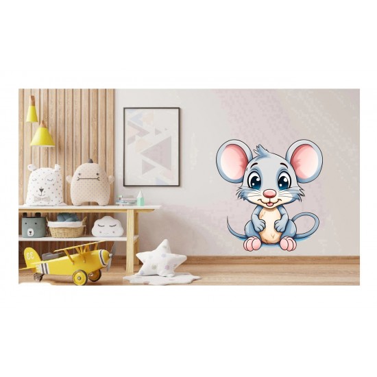 Sticker decorativ, Soricel, Gri, 65 cm, 1293STK-5