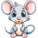 Sticker decorativ, Soricel, Gri, 65 cm, 1293STK-5