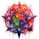 Sticker decorativ, Stea, Multicolor, 61 cm, 1328STK-1