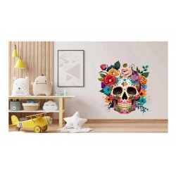 Sticker decorativ, Sugar Skull, Multicolor, 64 cm, 1201STK-2 Sticker decorativ, Sugar Skull, Multicolor, 64 cm, 1201STK-2