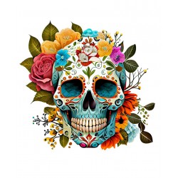 Sticker decorativ, Sugar Skull, Multicolor, 64 cm, 1201STK