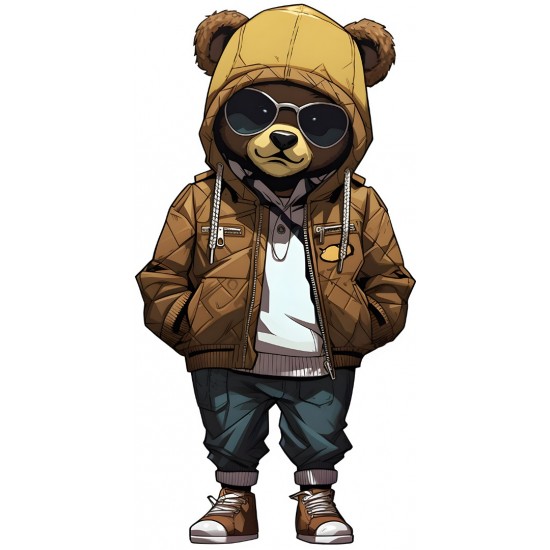 Sticker decorativ, Teddy Hip Hop, Maro, 90 cm, 1332STK-1 Sticker decorativ, Teddy Hip Hop, Maro, 90 cm, 1332STK-1