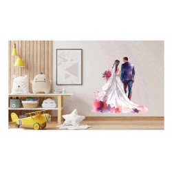 Sticker decorativ, Tineri Casatoriti, Alb, 60 cm, 1284STK-4 Sticker decorativ, Tineri Casatoriti, Alb, 60 cm, 1284STK-4