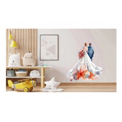 Sticker decorativ, Tineri Casatoriti, Alb, 61 cm, 1284STK-2 Sticker decorativ, Tineri Casatoriti, Alb, 61 cm, 1284STK-2