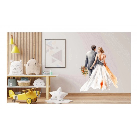 Sticker decorativ, Tineri Casatoriti, Alb, 64 cm, 1284STK-1