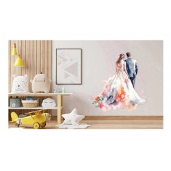 Sticker decorativ, Tineri Casatoriti, Alb, 67 cm, 1284STK-3 Sticker decorativ, Tineri Casatoriti, Alb, 67 cm, 1284STK-3