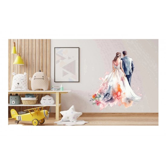 Sticker decorativ, Tineri Casatoriti, Alb, 67 cm, 1284STK-3
