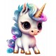 Sticker decorativ, Unicorn, Albastru, 75 cm, 1202STK-1