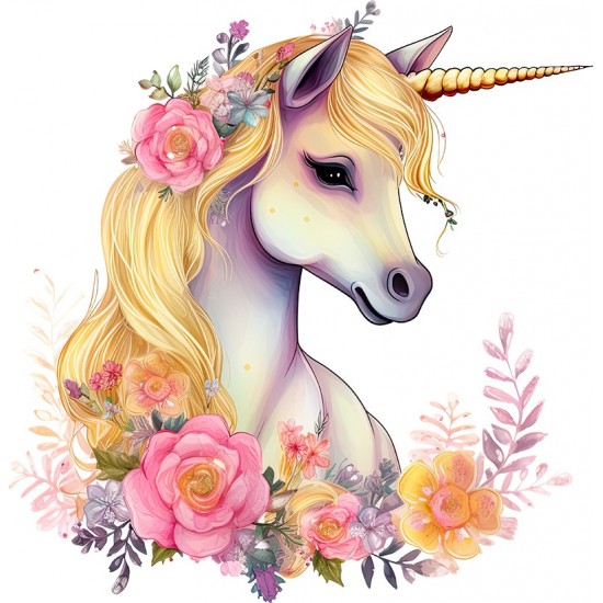 Sticker decorativ, Unicorn, Galben, 61 cm, 1287STK-2
